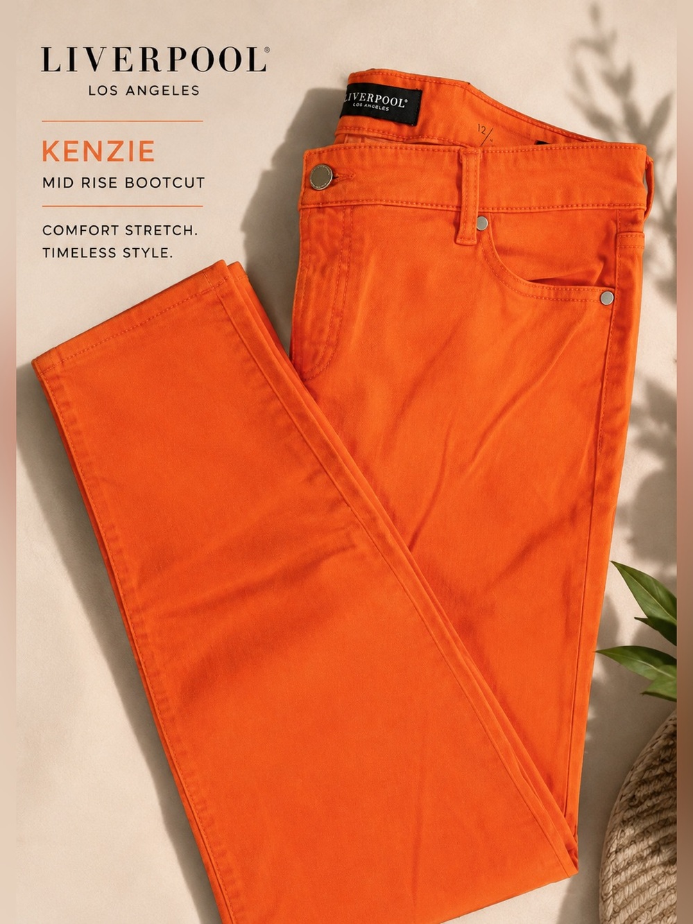 LIVERPOOL LA | Sz 12/31 the Ankle Skinny Bright Orange Denim Jeans